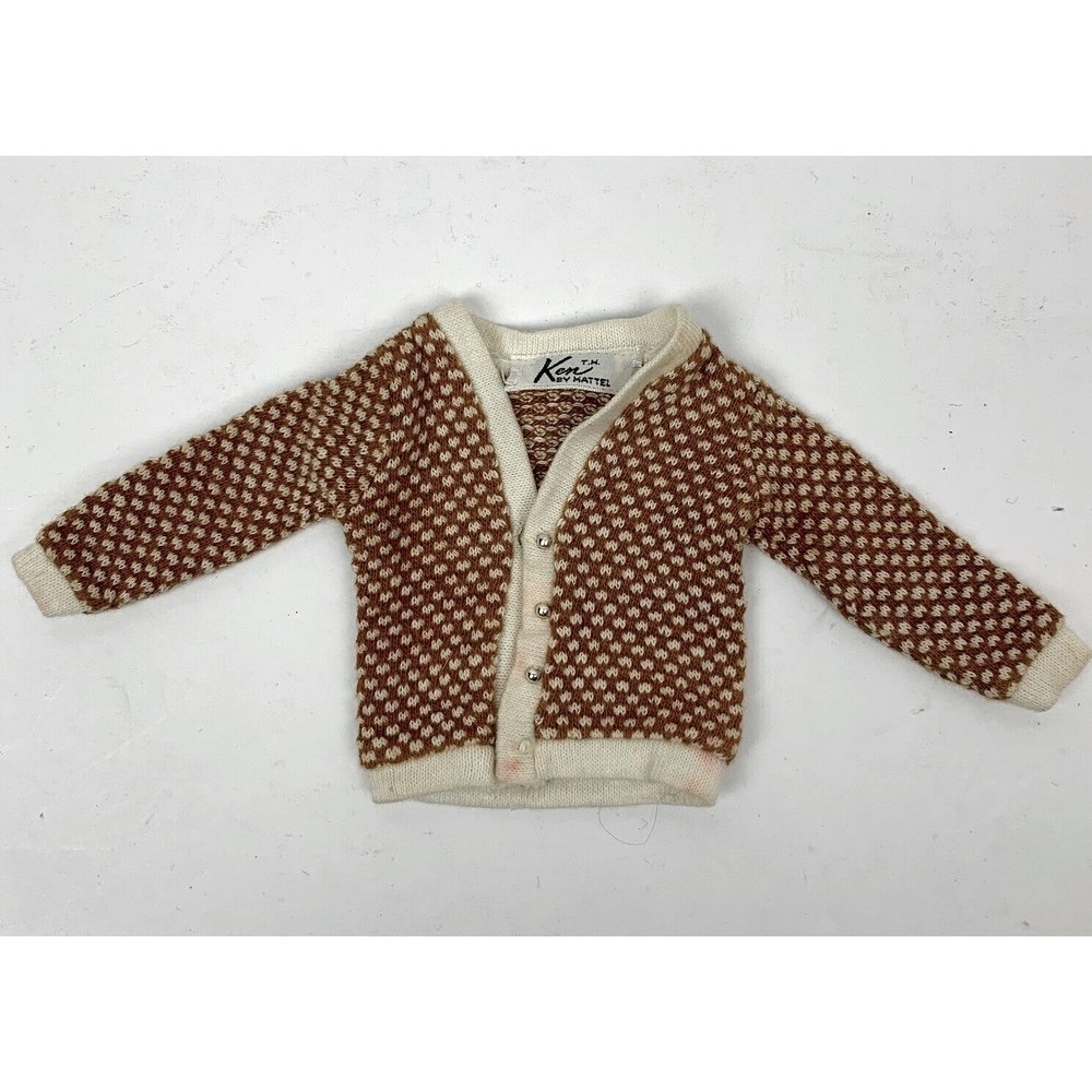 1960 VINTAGE ORIGINAL BARBIE KEN #1408 FRATERNITY DANCE OR PAK CARDIGAN SWEATER